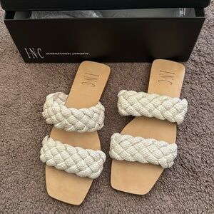 INC White Pearl Sandals